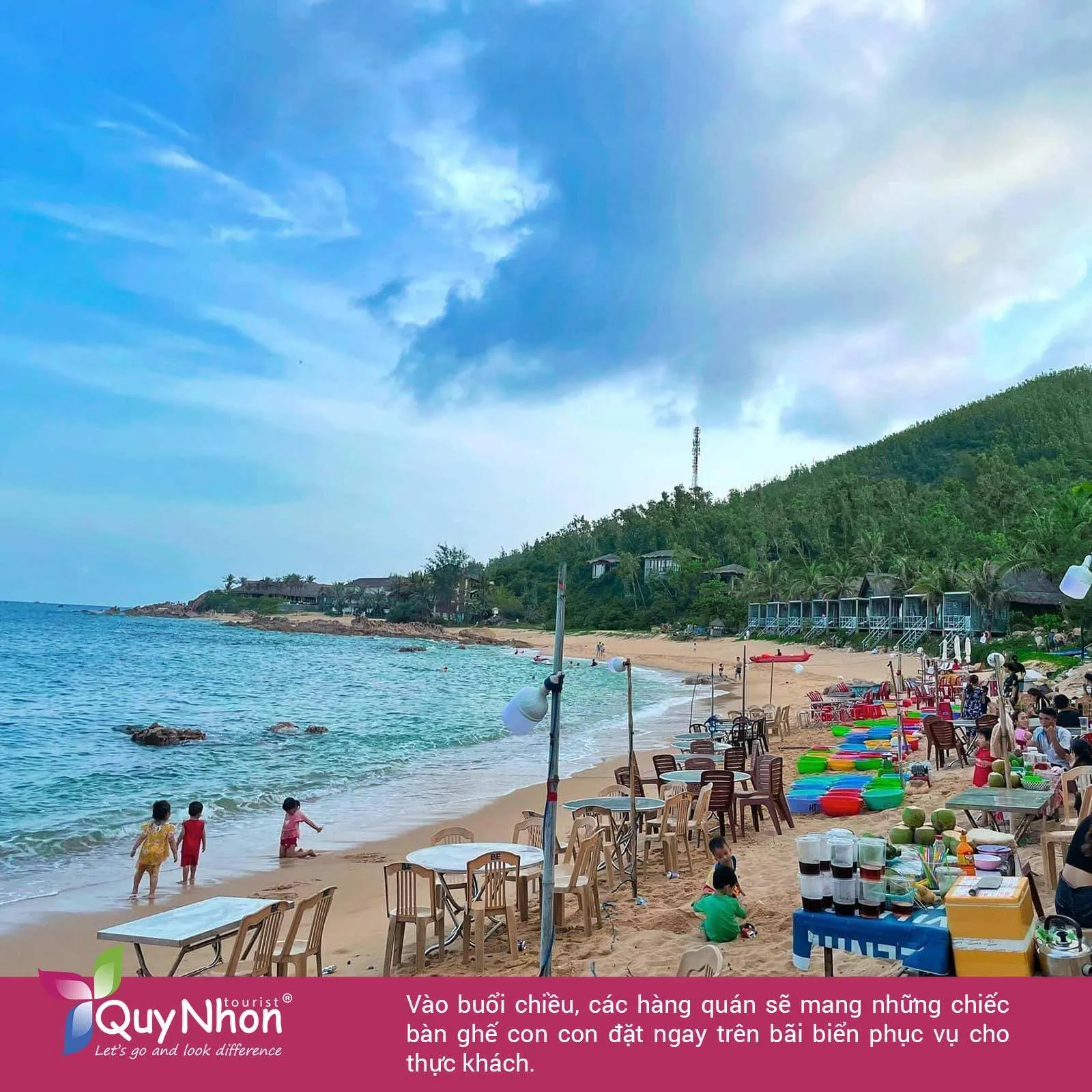 Khám phá làng chài Bãi Xếp Quy Nhơn thưởng thức ẩm thực đặc trưng của địa phương.