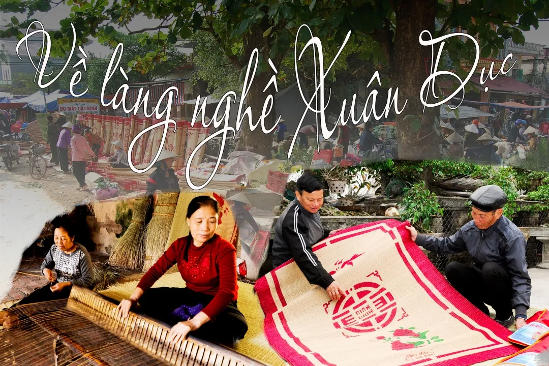 Traditional mat weaving in Xuan Duc Village, Nam Dinh, a village famous for its nearly 200-year-old mat weaving tradition.