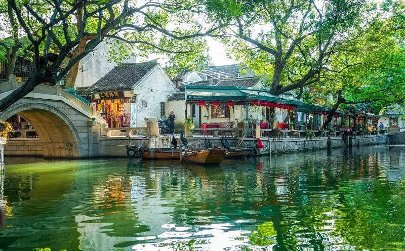 A row of ancient houses in Tan Da with traditional architecture
