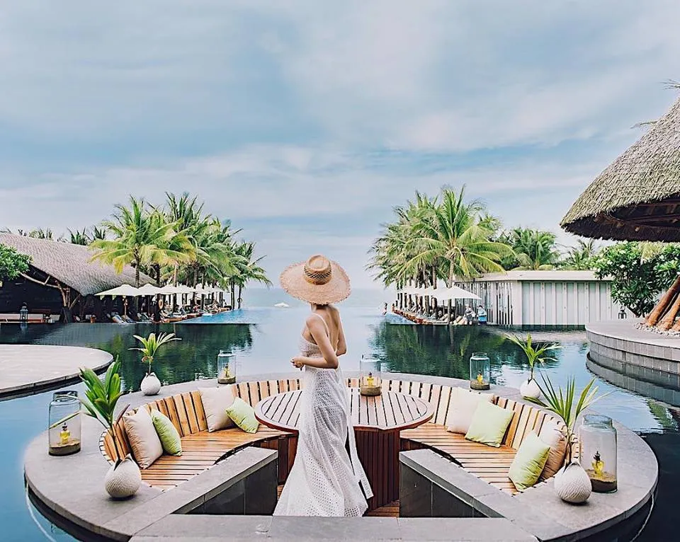 lush green space and private pool at Naman Retreat