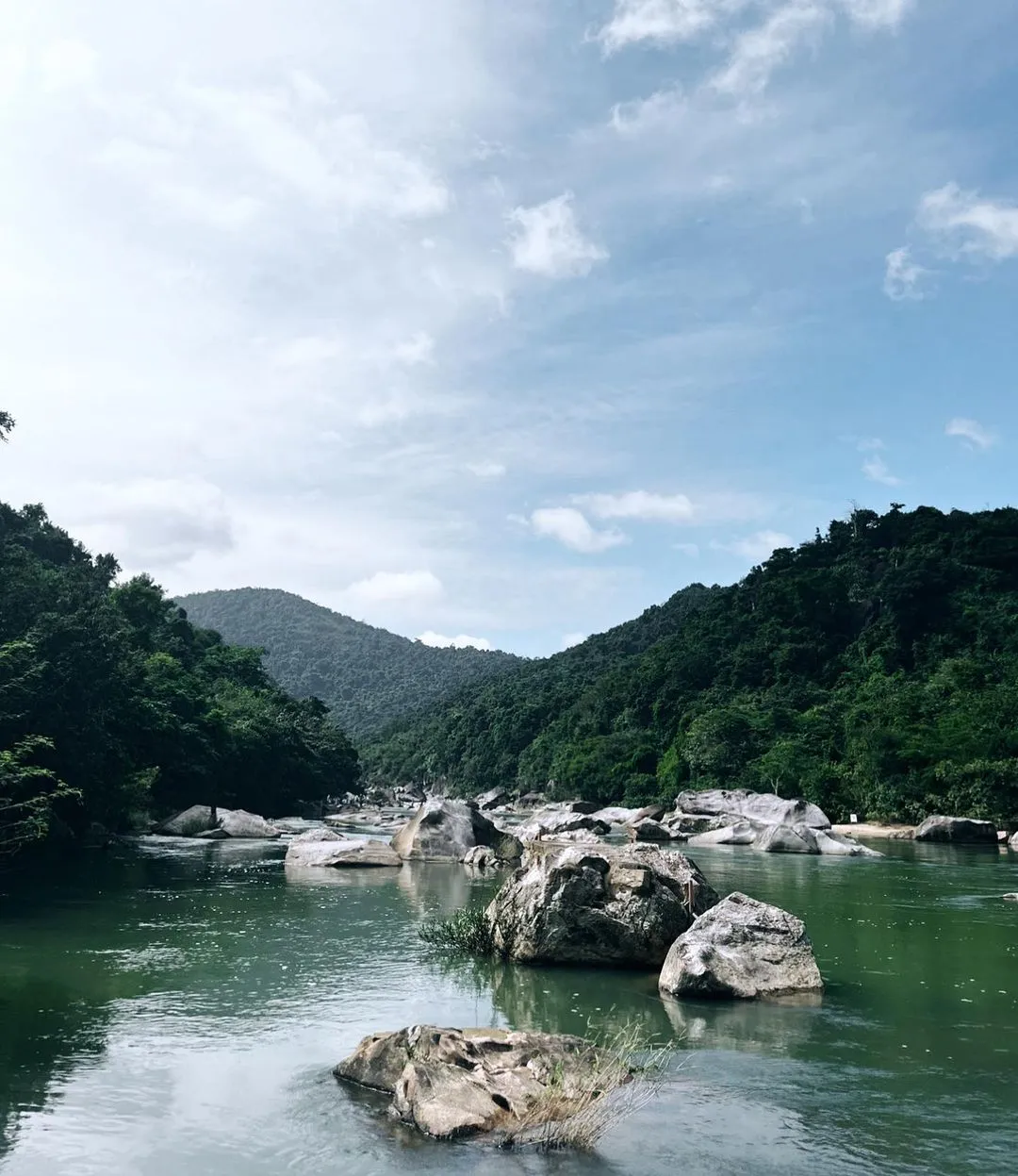 Waterfall and natural rock formations in Ham Ho, Binh Dinh