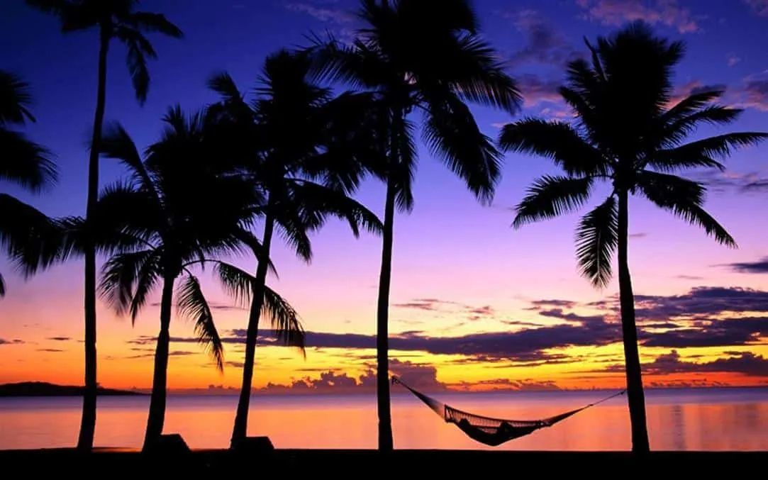 Beautiful sunset scene at Queen Beach