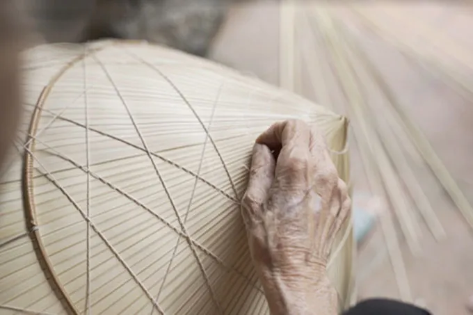 Peaceful scenery of Phu Tuc conical hat making village