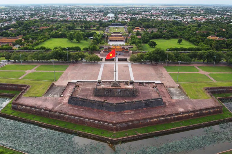 Hue Flag Tower standing proudly in the heart of the Citadel