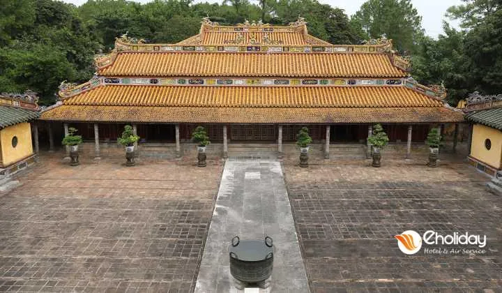 Dong Khanh Tomb, a unique blend of architectural styles in Hue, Vietnam.