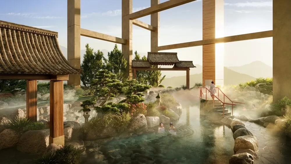 Modern architecture and green space at Mandala Retreats Kim Boi