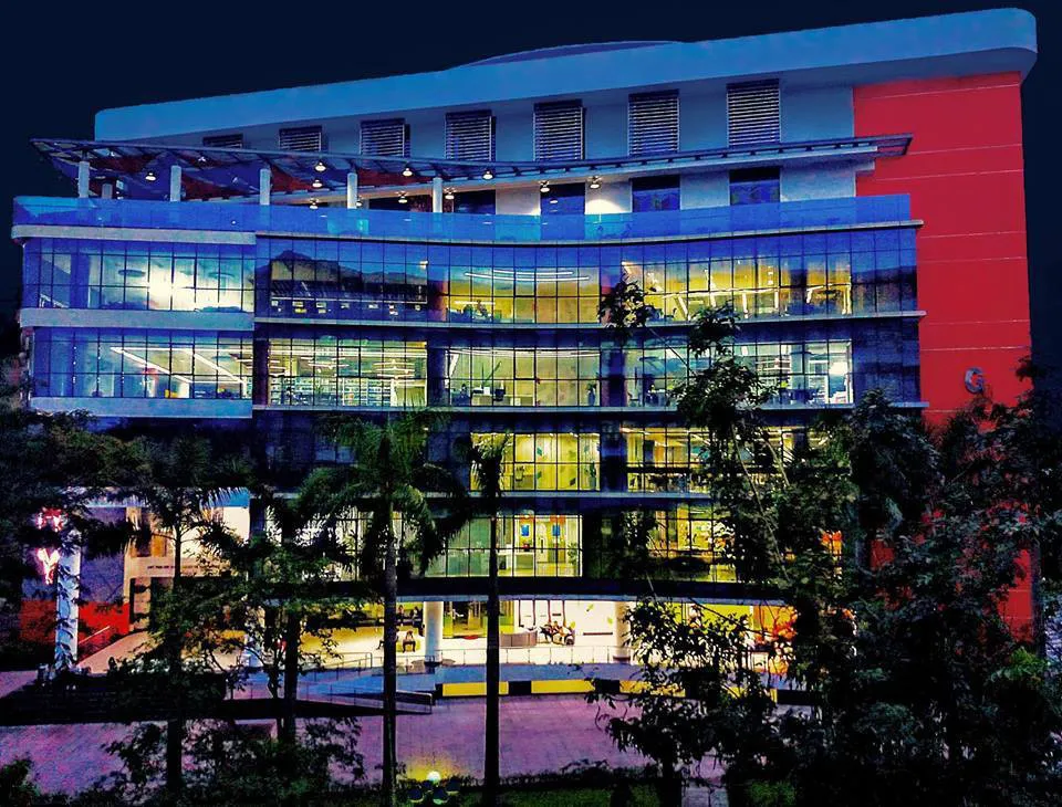 A corner of the Ton Duc Thang University library at night.