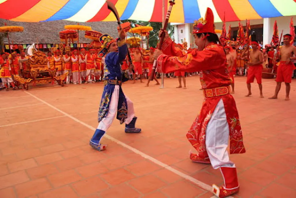 Sword dance in Chi Nam Giong Festival