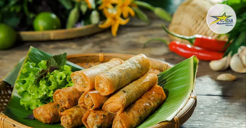 Nem ran (spring rolls), a popular Vietnamese appetizer, loved for its delicious and crispy taste