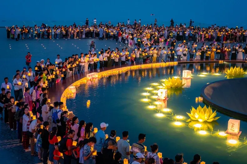 Shimmering and sacred candlelight offering ceremony on Ba Den Mountain peak every Saturday evening, a unique spiritual cultural experience