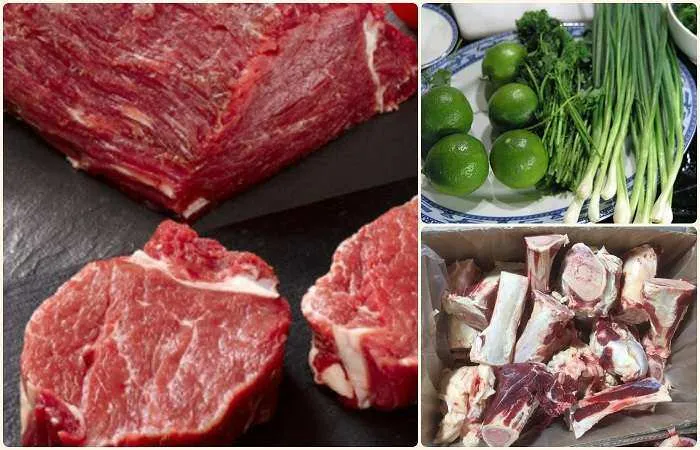 Nguyên liệu tươi ngon cho món phở bò Hà Nội đậm đà hương vị