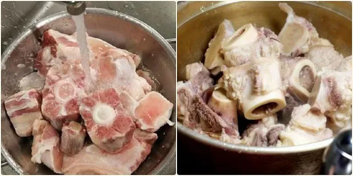 Ninh nước dùng phở bò Hà Nội trong veo, ngọt thanh tự nhiên