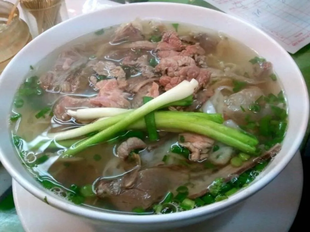 Pho Cuong 23 Hang Muoi, a famous beef pho brand loved in Hanoi.