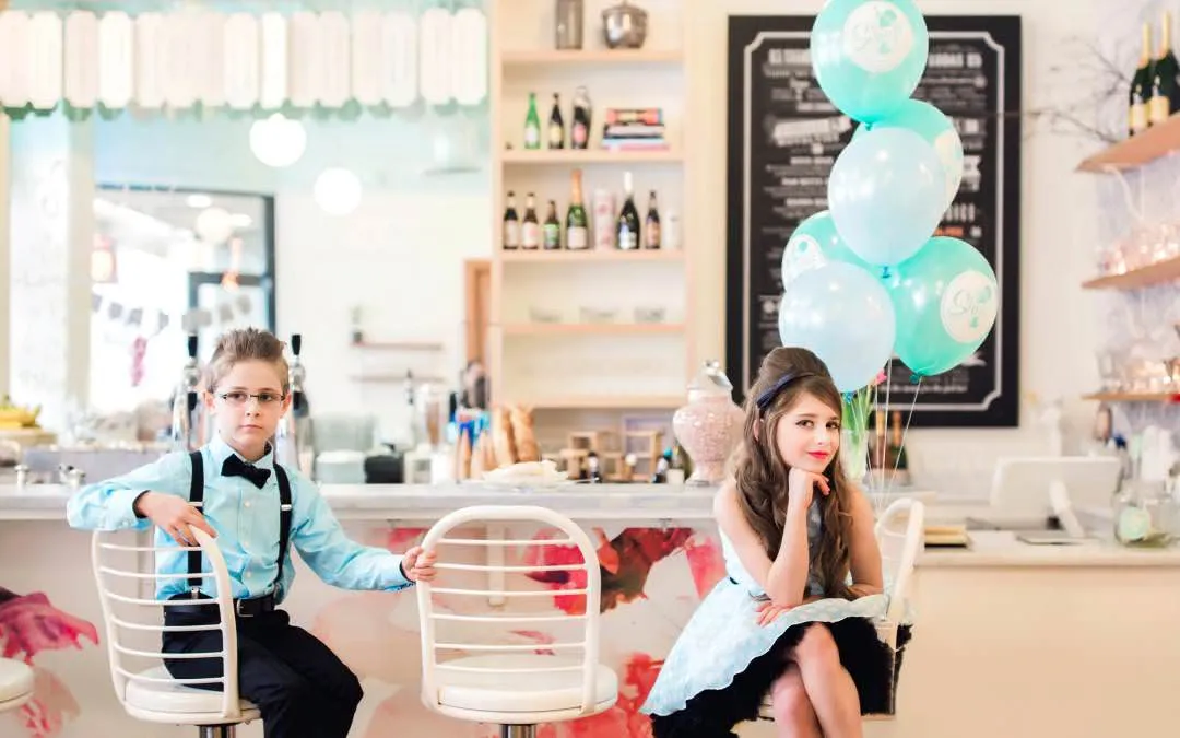 Classic soda fountain and ice cream counter at Shug's