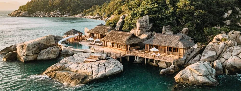 Six Senses Ninh Van Bay blending into the pristine nature of Ninh Van Bay, Khanh Hoa