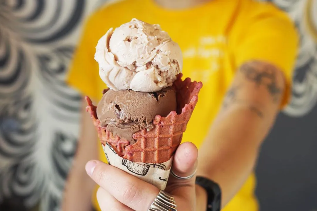 Handcrafted ice cream being served at Sweet Alchemy Ice Creamery