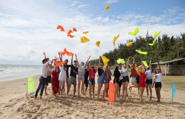 Team building at Quan Lan Beach with pristine, quiet space and camping, nature exploration activities.