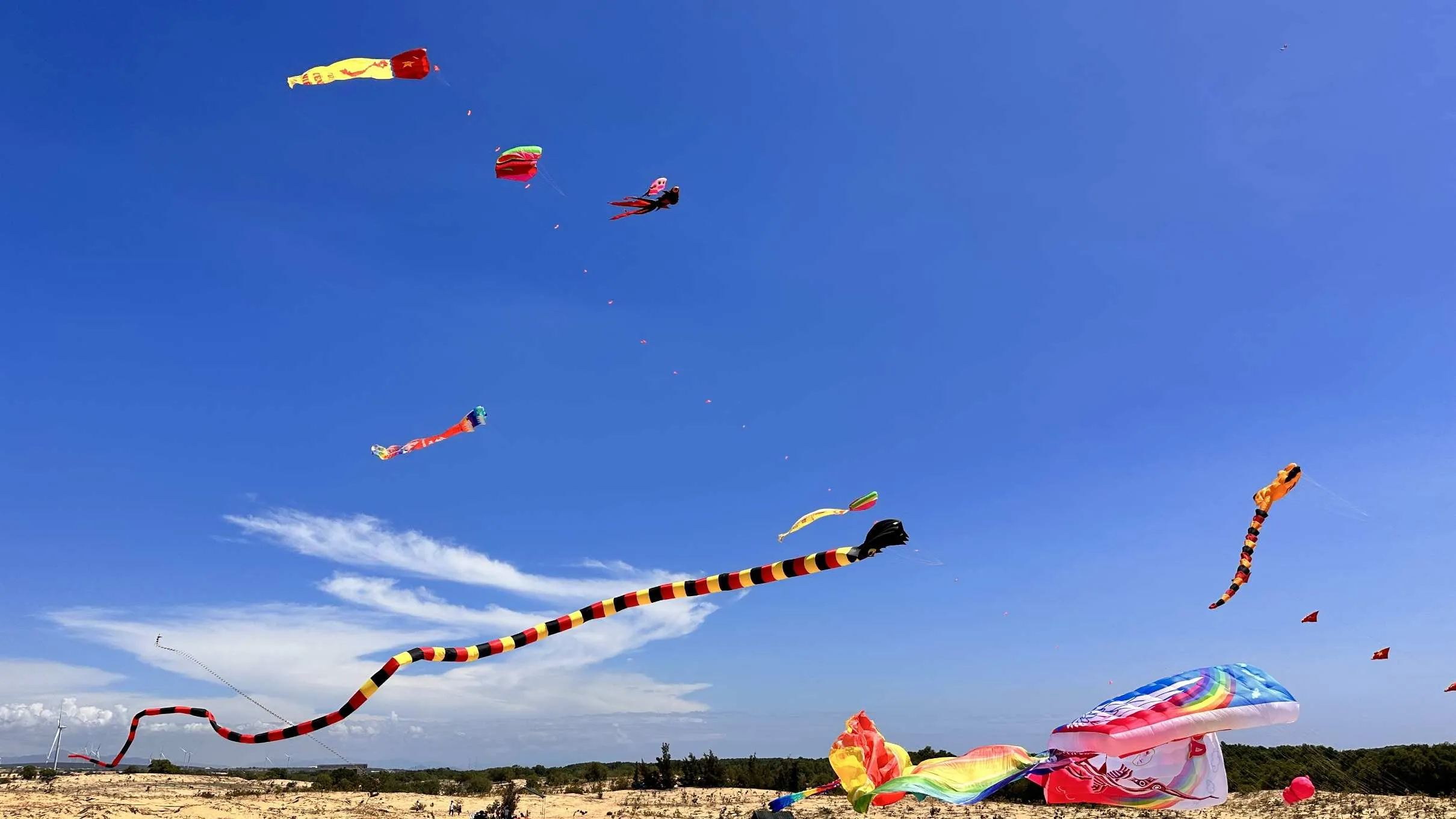 Flying kites and enjoying the peaceful atmosphere