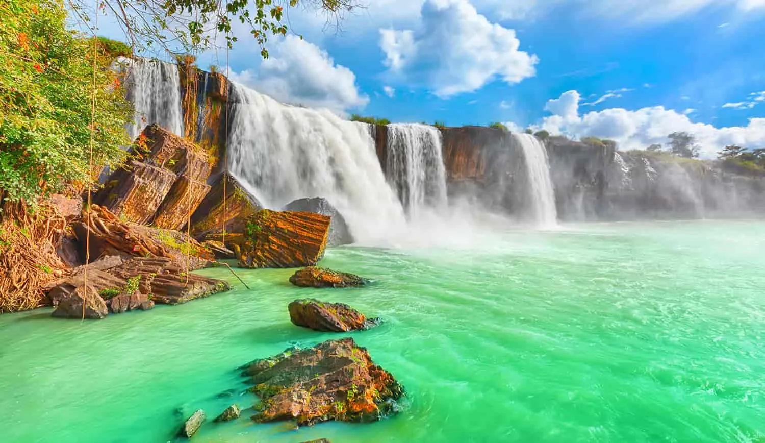Dray Nur Waterfall majestic in the Central Highlands mountains and forests