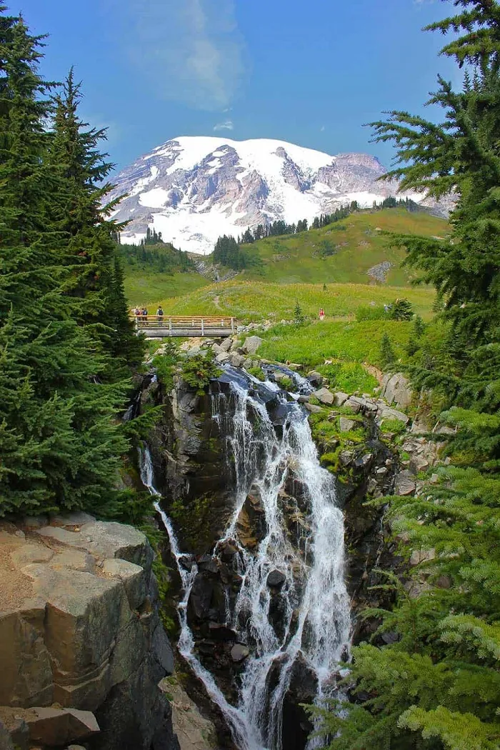 Beautiful Myrtle Falls located in Paradise, Mount Rainier