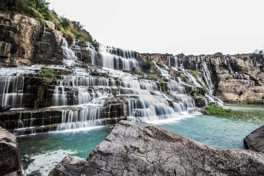 Pongour Waterfall with its unique seven-tiered rock structure