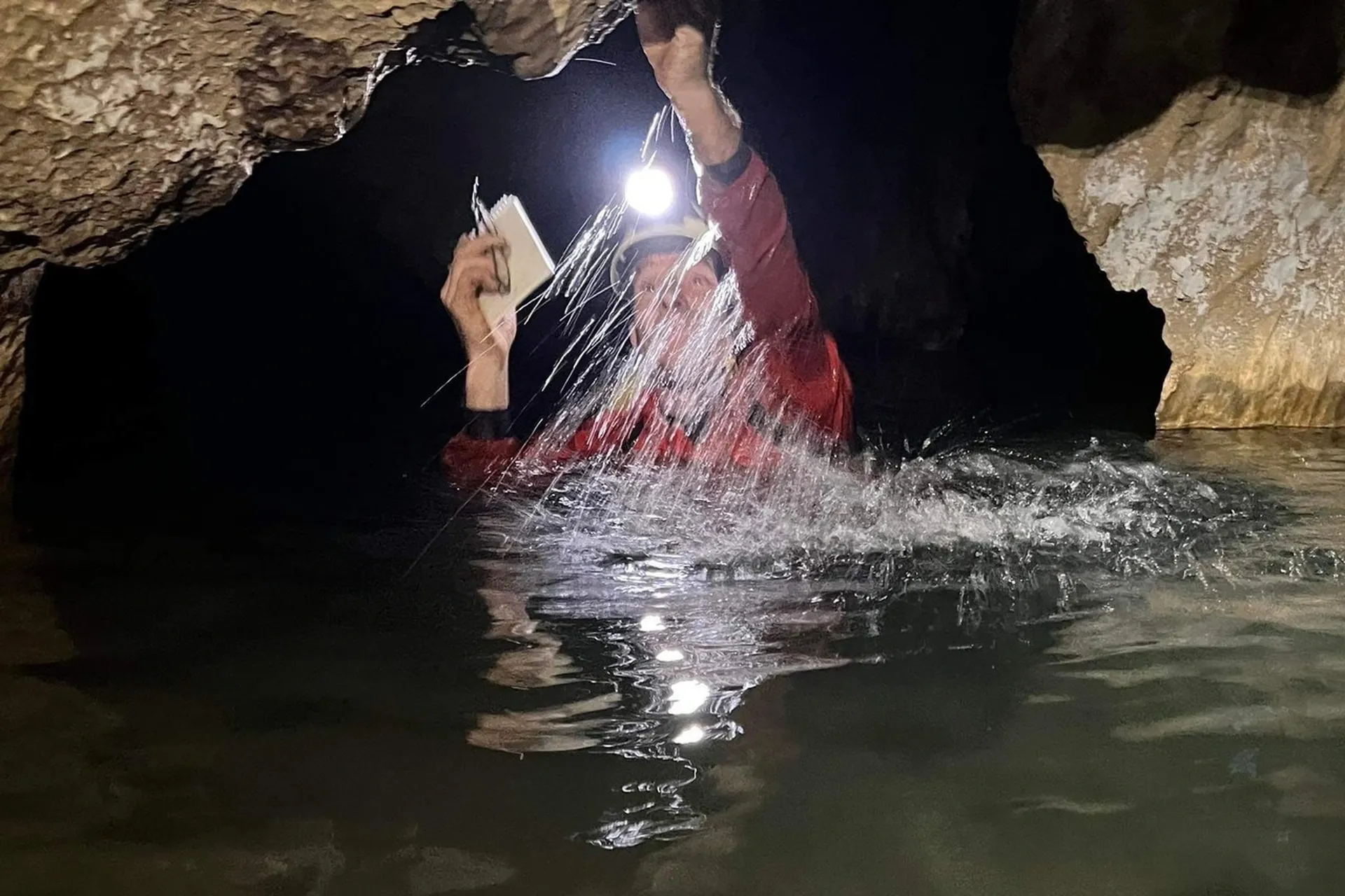 Stalactites with strange shapes in a cave in Quang Binh