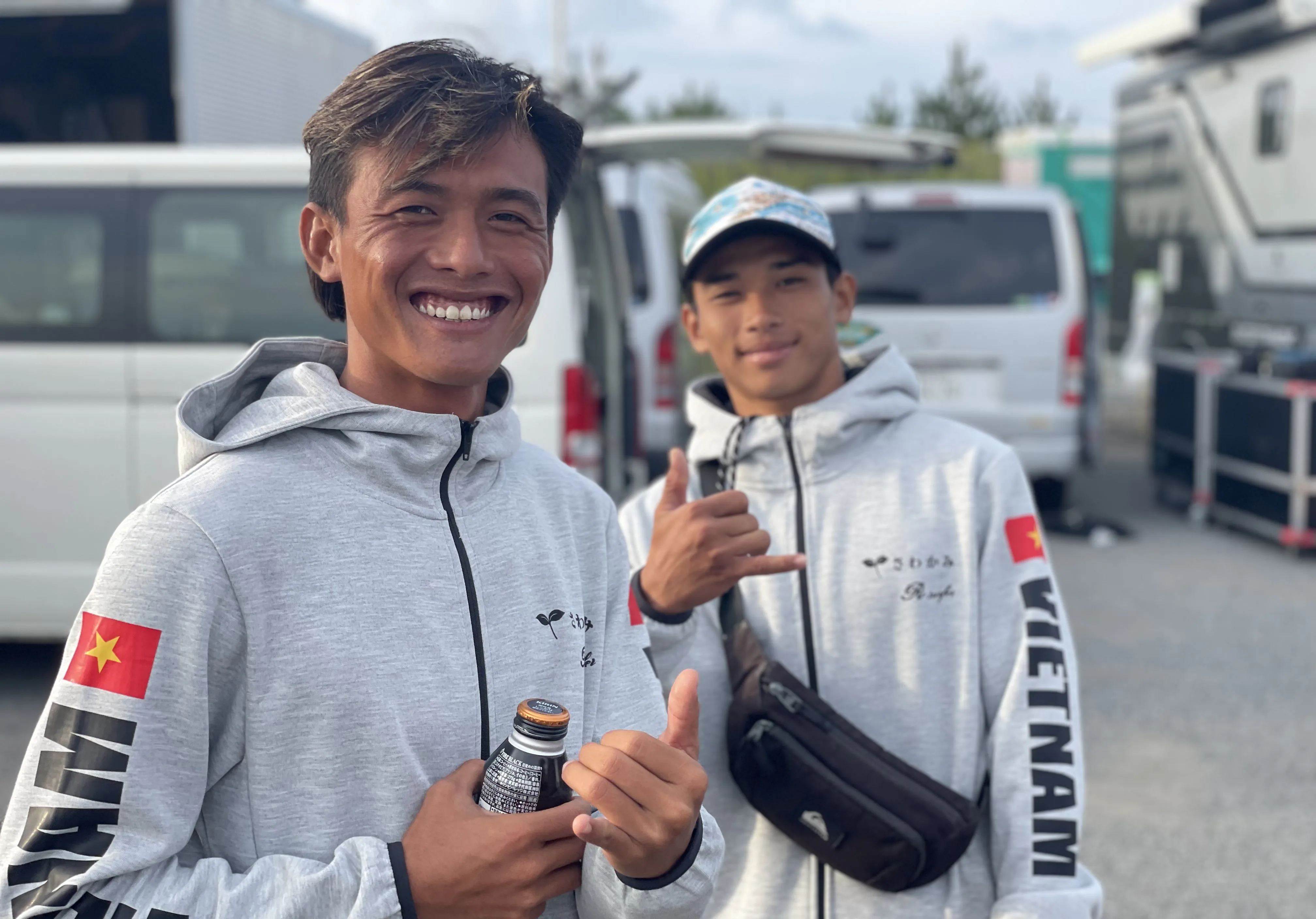 Thanh Phu (left) and Thanh Viet in Japan