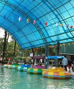 Water bumper boats at Nui Coc Lake