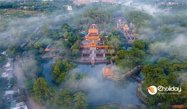 Panoramic view of Tu Duc Tomb in Hue, Vietnam.