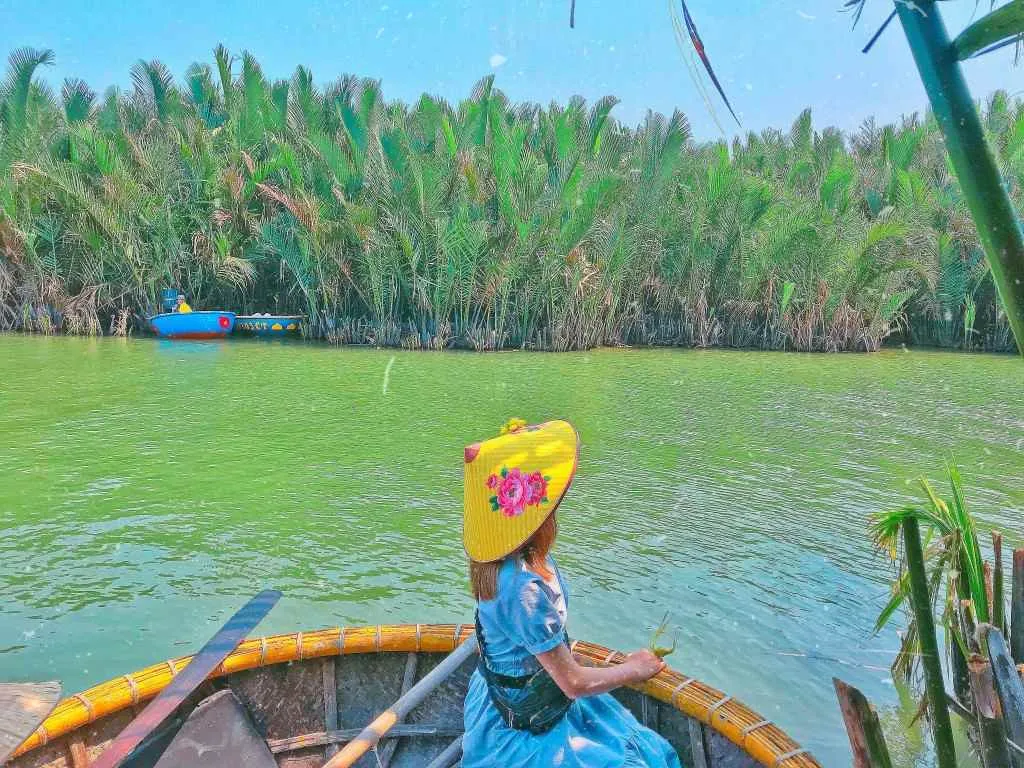 Bay Mau Coconut Forest, known as the "Mekong Delta of Central Vietnam", with its diverse ecosystem.