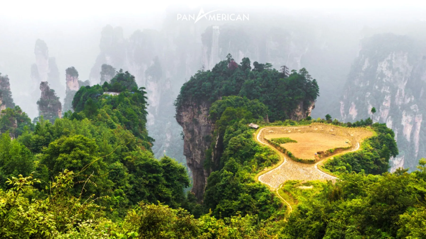 Zhangjiajie National Forest Park with magnificent sandstone pillars