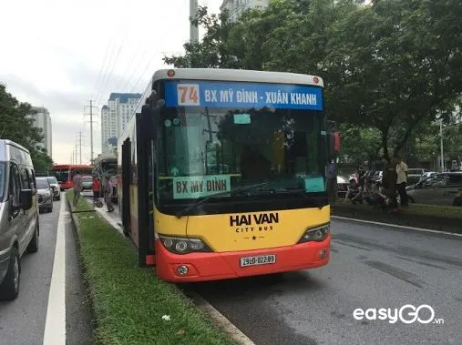 Bus as an affordable public transport to hunt wild sunflowers in Ba Vi