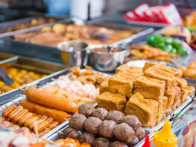 Crowded grilled skewers stall in District 12